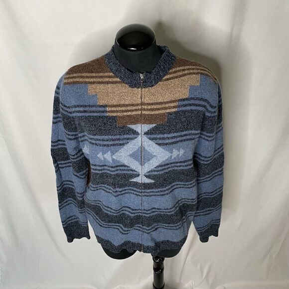 WoolRich Western Chevron 100% Wool Sweater - Men’s XL - Picture 4 of 8